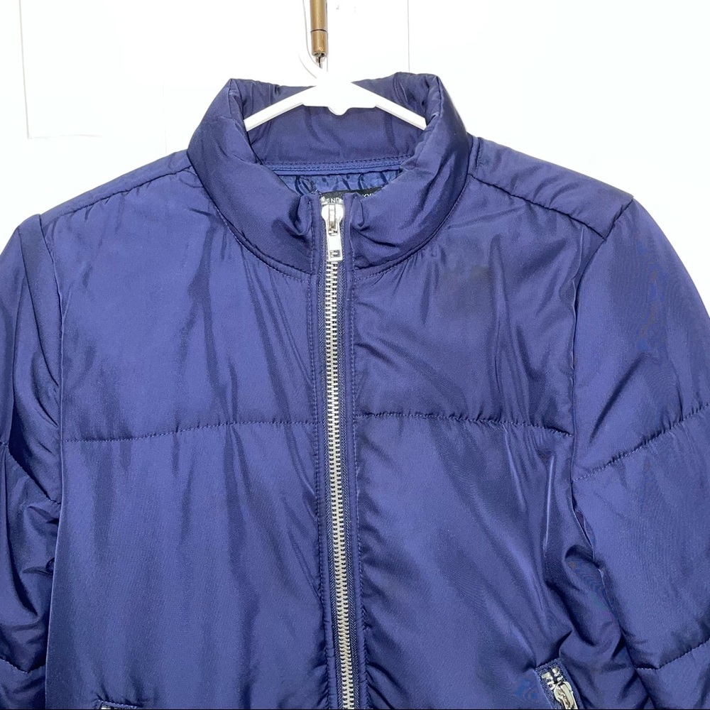 Kendall and Kylie zip up puffer jacket coat navy blue XS - Picture 6 of 13